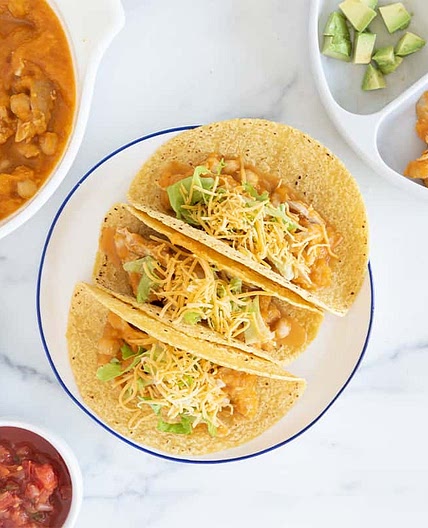 Slow Cooker Chicken and Bean Tacos