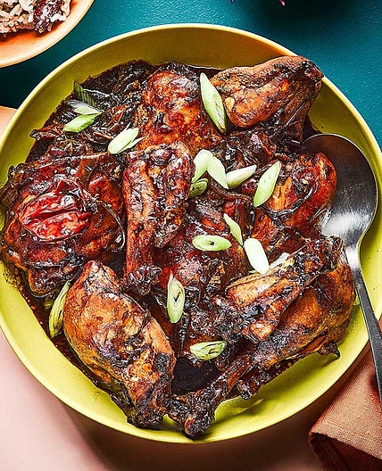 Easy oven-cooked Jamaican brown stew chicken