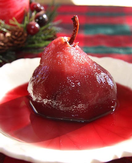 Poached Pears in Wine