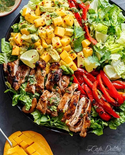 Cilantro Lime Chicken Salad + Mango Avocado Salsa