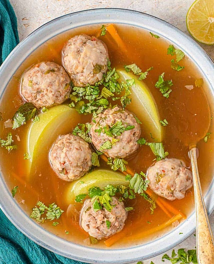 Sopa de Albondigas (Healthy Meatball Soup)
