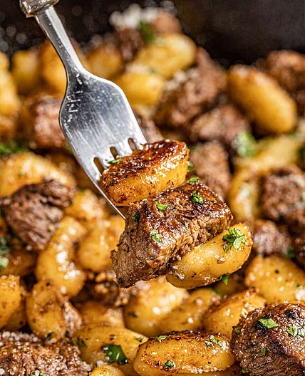 Steak Bites and Gnocchi