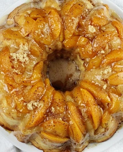 Peach Cobbler Cream Cheese Pound Cake recipe