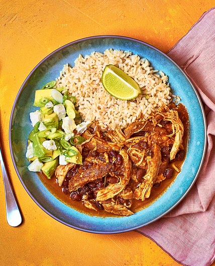 Spicy Chicken Chilli With Feta & Avocado Salsa