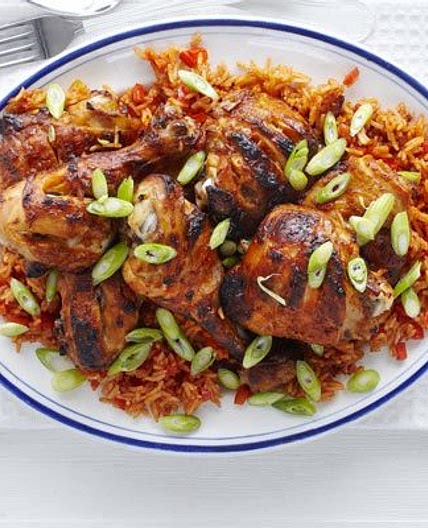 Piri-piri chicken with spicy rice