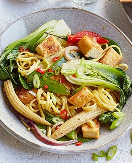 Thai green tofu noodles