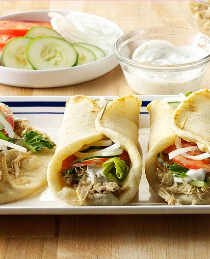 Shredded Chicken Gyros