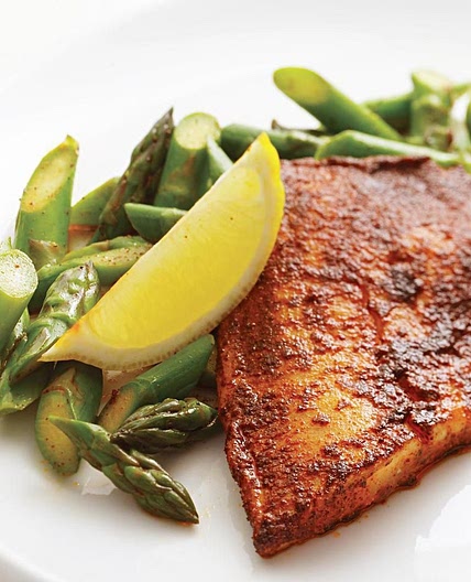 Chili-Rubbed Tilapia with Asparagus & Lemon