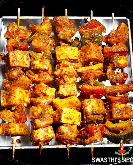 Paneer Tikka Recipe in Oven, Air Fryer, Stovetop