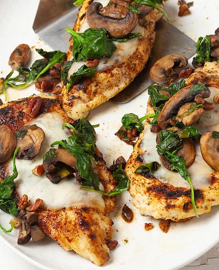 Chicken with Spinach and Mushrooms