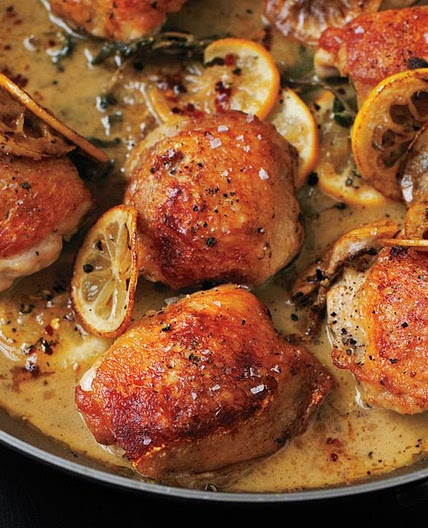 Roasted Chicken Thighs with Lemon and Oregano