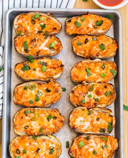 Buffalo Chicken Potato Skins