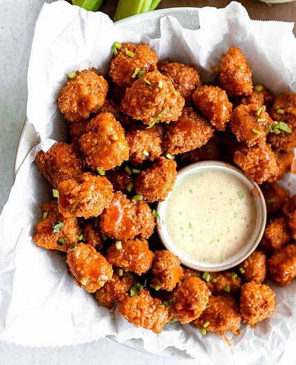 Air Fryer Buffalo Popcorn Chicken