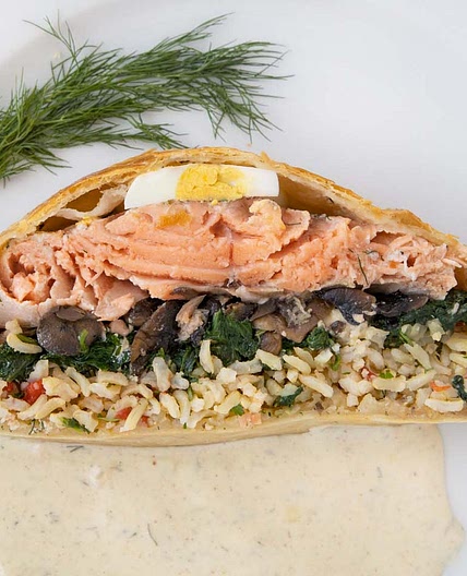 Coulibiac of Salmon {Salmon Wellington}