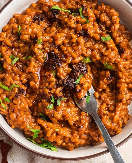 Spicy Farrotto (Farro Risotto) with Squash