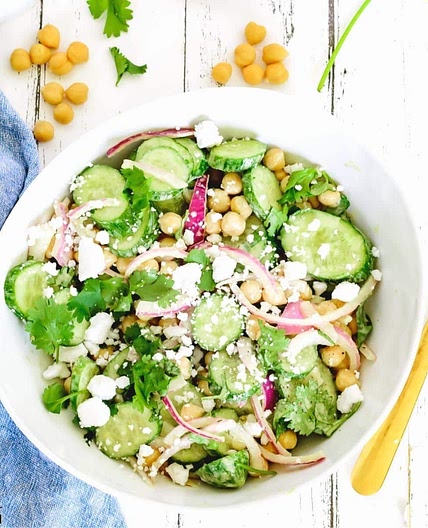 Vegan Chickpea and Cucumber Salad Recipe