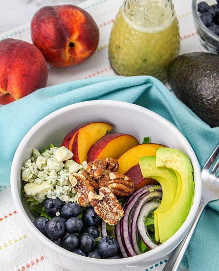 Summer Peach Salad with Mint Salad Dressing