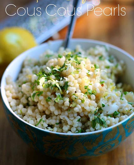 Cheesy Pearl Couscous with Lemon and Herb