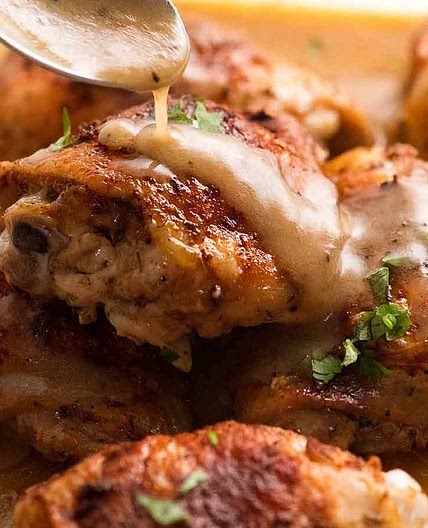 Gravy Baked Chicken (thighs & drumsticks) - 5 min prep!