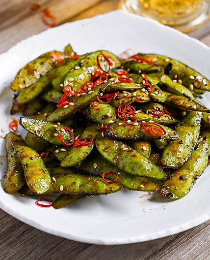 Stir-fried Edamame (with Garlic and Oyster Sauce Glaze)
