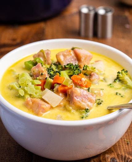 Keto Cheesy Ham Chowder