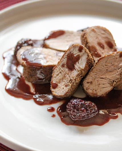 Pomegranate, Blackberries Sauce with Pork Tenderloin