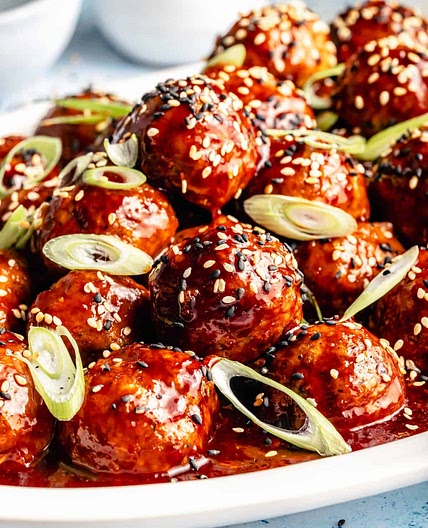 Korean-Inspired BBQ Chicken Meatballs