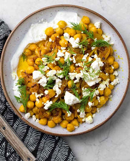 Quick Turmeric Chickpeas With Labne