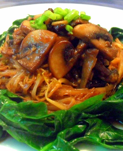 Sauteed Bean Sprouts and Spinach