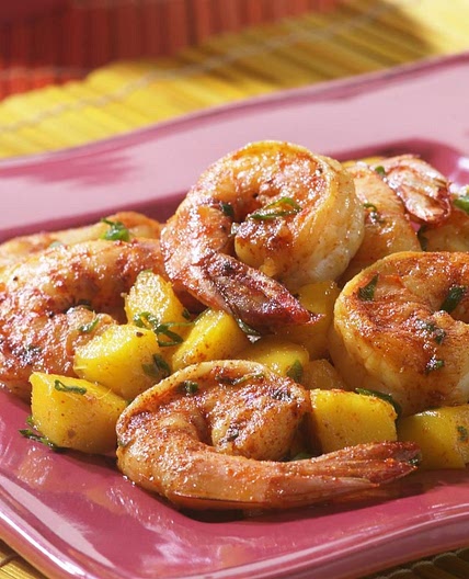 Shrimp with Mango & Basil