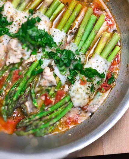 Dover Sole wrapped Asparagus