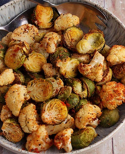 Roasted Cauliflower and Brussels Sprouts