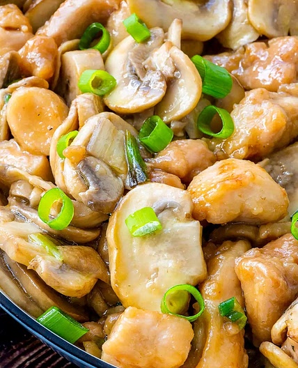 Chinese Chicken mushroom stir fry - 10 minutes Recipe