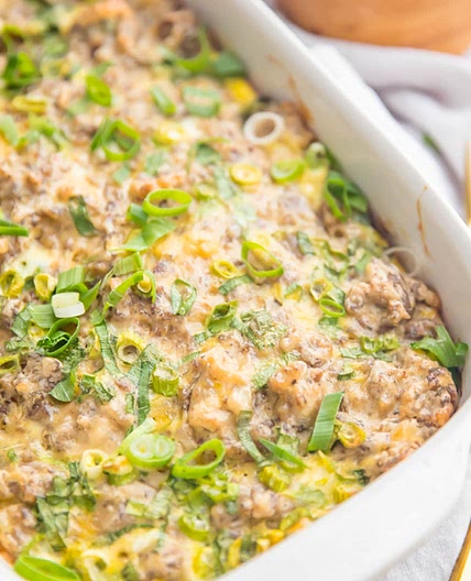 Hashbrown Breakfast Casserole with Eggs and Sausage (Whole30, Dairy Free, Gluten Free)