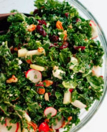 Deb's Kale Salad with Apple, Cranberries and Pecans