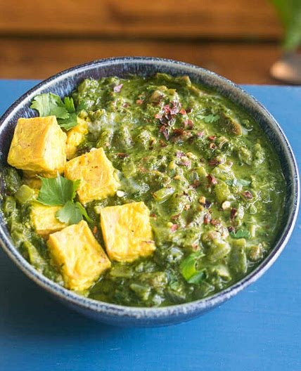 Vegan Saag Paneer (Saag Tofu)