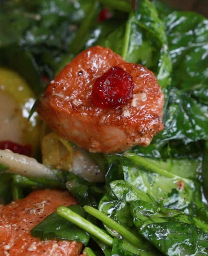Chicken, Cranberry, And Pear Spinach Salad Recipe by Tasty