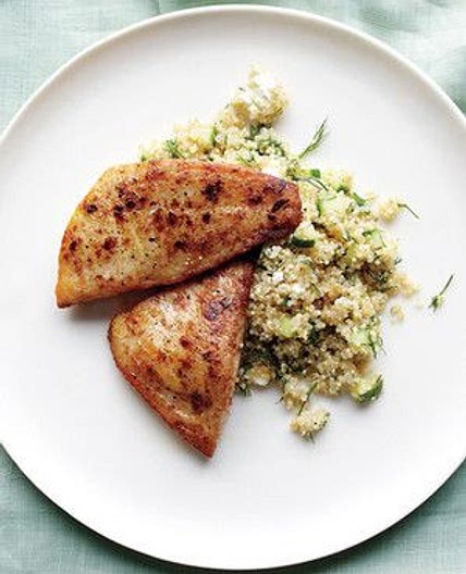 Tilapia and Quinoa with Feta and Cucumber
