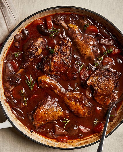 Classic French coq au vin
