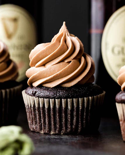 Guinness Chocolate Cupcakes with Mocha Guinness Buttercream