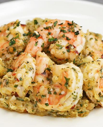 Spaghetti Squash Shrimp Scampi Recipe by Tasty