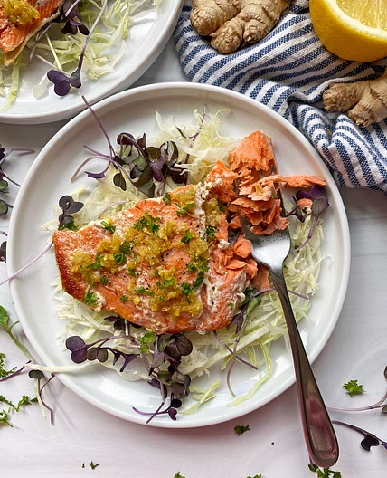 The Best Lemon Ginger Salmon (Pan Cooked)