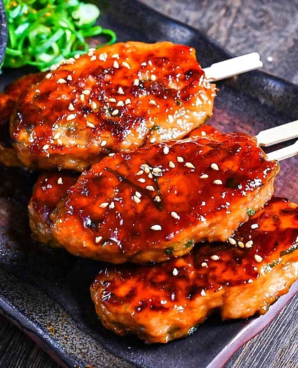 Chicken Tsukune (Japanese Glazed Meatballs)