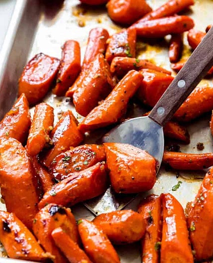Golden Brown Honey Garlic Butter Roasted Carrots