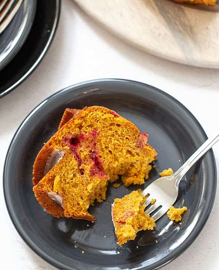 Pumpkin Bundt Cake with Cranberry Swirl