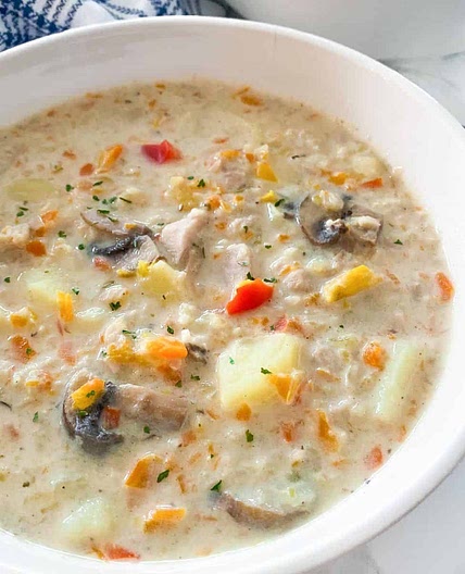 Vegan Chicken Soup w/ Jackfruit + Potatoes