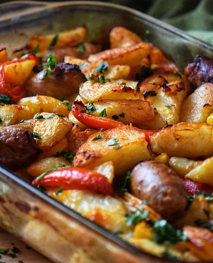 Italian Sausage, Potatoes, Peppers and Onions