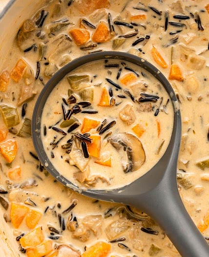 Wild Rice and Mushroom Soup (Vegan)