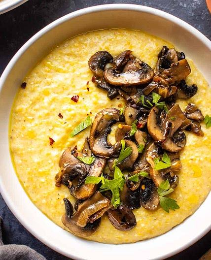 Vegan Polenta Recipe with Mushrooms