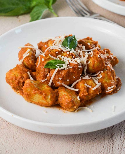 Tofu Gnocchi with Creamy Sundried Tomato Sauce